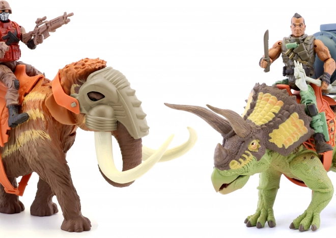 Zestaw żołnierzy na dinozaurach 25 cm