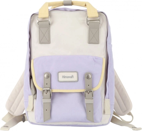 Plecak na laptop HIMAWARI 14" fioletowo‑piaskowy 16 l