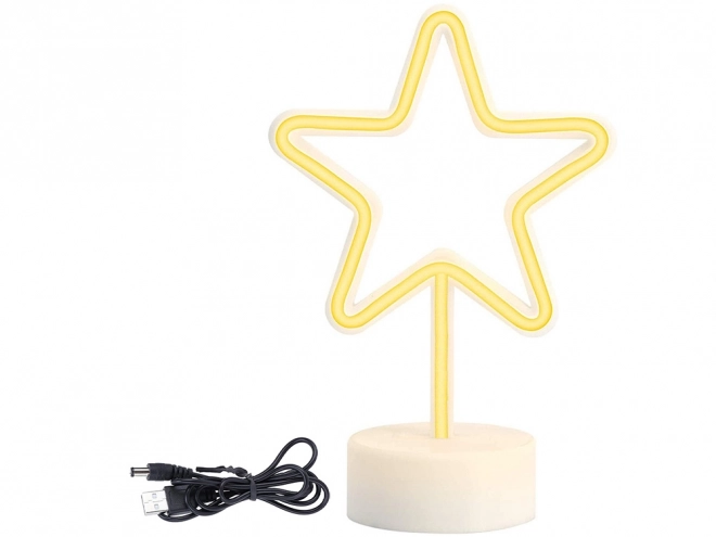 Neonowa gwiazda lampka LED z USB