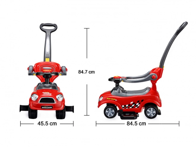ECOTOYS Jeździk z dźwiękami i prowadnikiem Auto czerwone