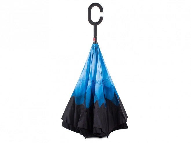 Parasol odwrócony składany mocne druty solidny stojący parasol – Niebieski