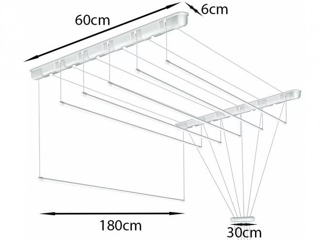 Sušarka sufitowa do ubrań wytrzymała 180 cm