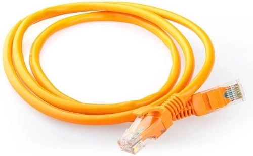 Kabel patch sieciowy Cat 5e UTP 0,5 m, pomarańczowy, z odlewanymi osłonami