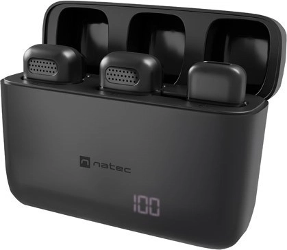 Bezprzewodowy mikrofon krawatowy NATEC Hopper USB‑C (2 szt.)