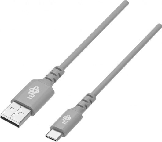 Silikonowy kabel USB–USB‑C 1 m, szary, Quick Charge