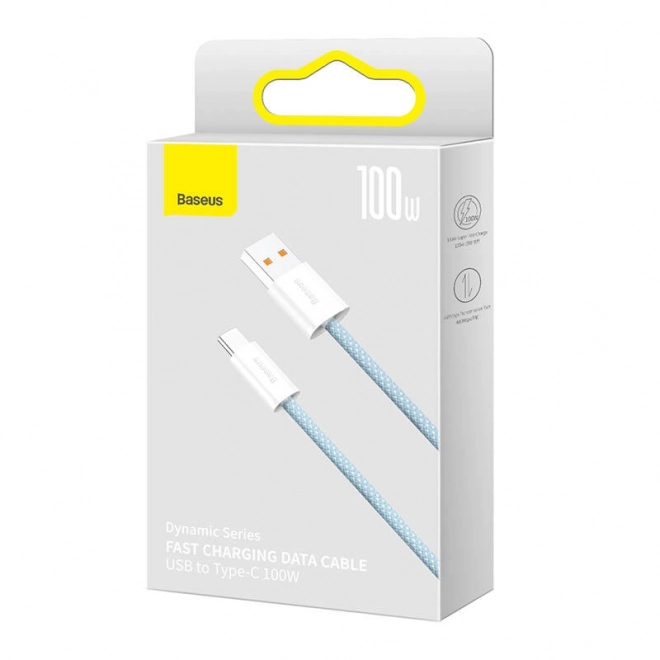 Kabel USB na USB-C Baseus Dynamic, 100 W, 1 m, niebieski