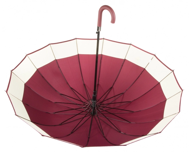 Elegancki duży parasol z antypoślizgową rączką, 16 żeber, czerwony