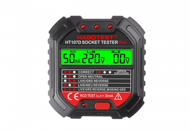 Tester gniazdek z wyświetlaczem cyfrowym HABOTEST HT107D