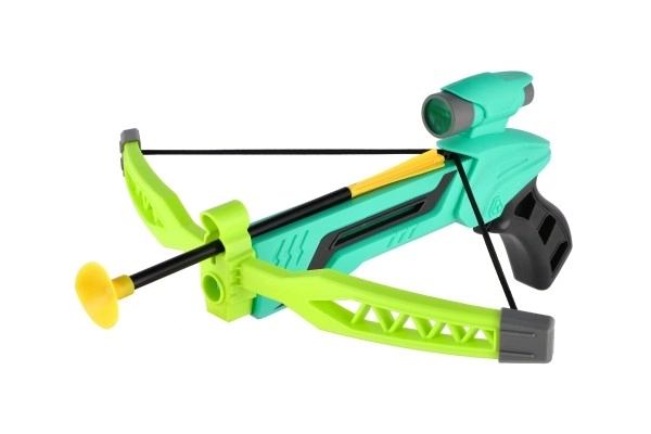 Pistolet/kusza z łukiem na przyssawki plastik 25cm + strzały 3szt w pudełku 36x21x5cm