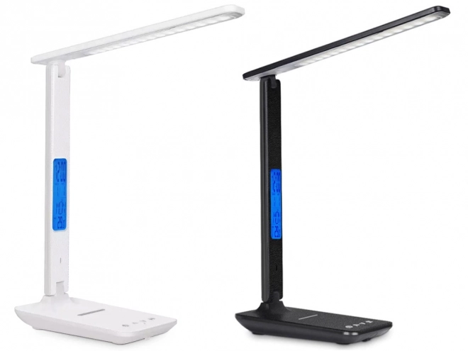 Nowoczesna lampa biurkowa do szkoły z USB i ładowarką Qi