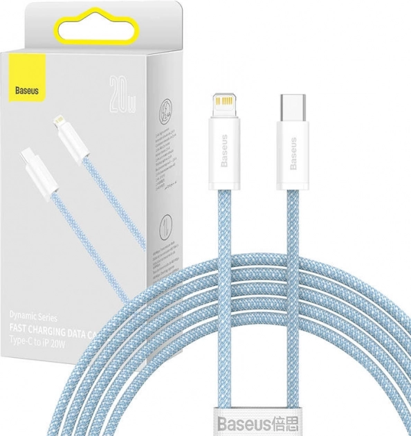 Dynamiczny kabel ładujący Baseus USB‑C na Lightning 20W, 2 m, niebieski