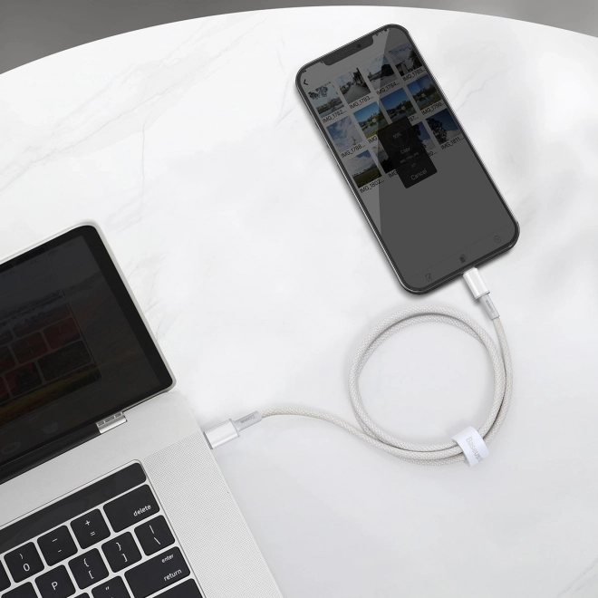 Kabel USB-C na Lightning Baseus z wysoką gęstością oplotu, 20W, PD, 2m