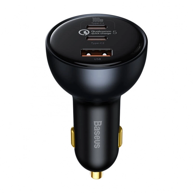 Ładowarka samochodowa Baseus Qualcomm, USB, 2x USB-C, 160 W (szara)