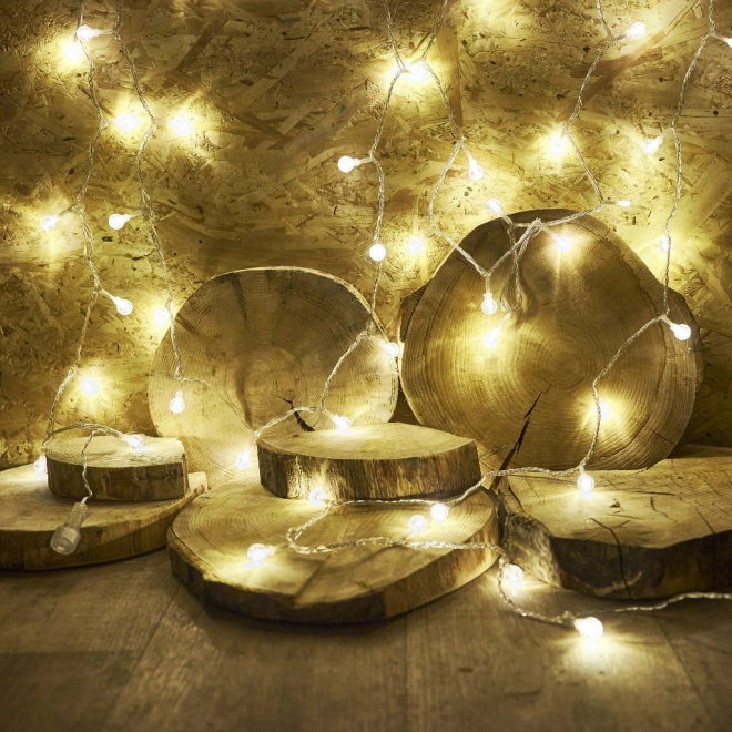 Świąteczne oświetlenie kule 100 LED, ciepła biała, 10m