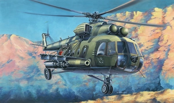 Model Mil Mi-8 1:72 25,5x29,5 cm w pudełku 34x19x6cm