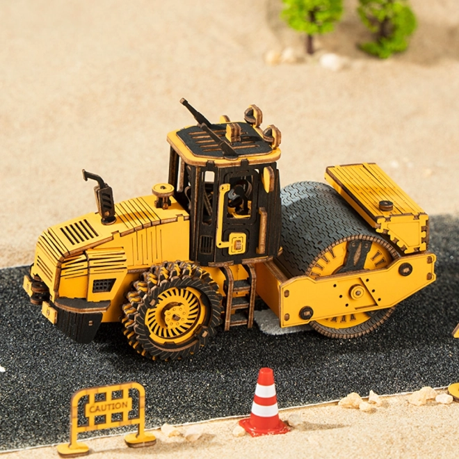 RoboTime drewniane 3D puzzle - Walec drogowy