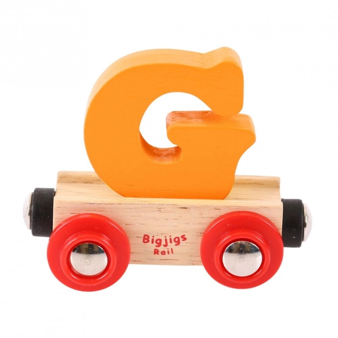 Bigjigs Rail drewniany wagonik - litera G