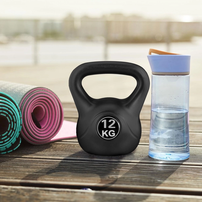 Kettlebell do ćwiczeń czarna - 12kg