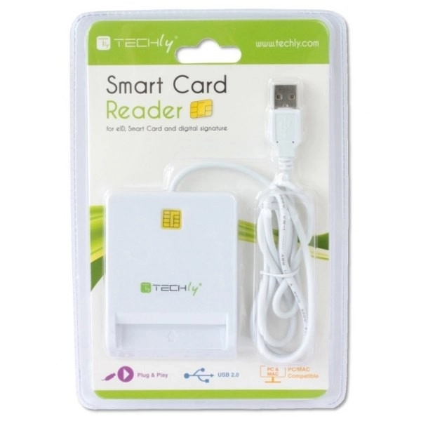 Biały czytnik kart Smart USB