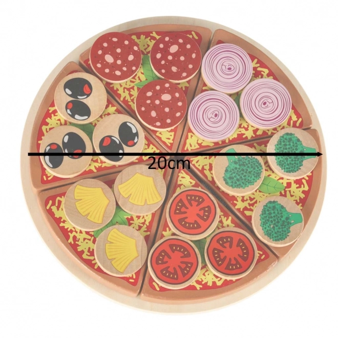 Drewniany zestaw do zabawy Pizza z akcesoriami