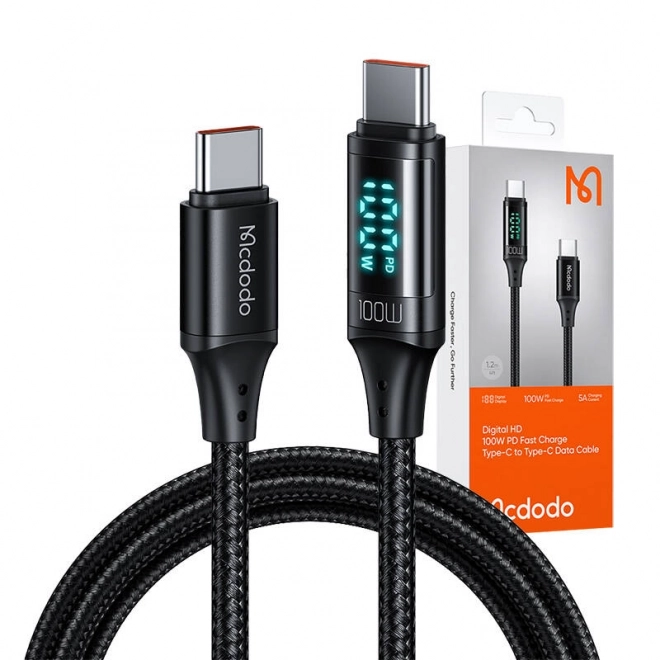 Kabel Mcdodo CA-1100 USB-C do USB-C, 100 W, 1,2 m (czarny)