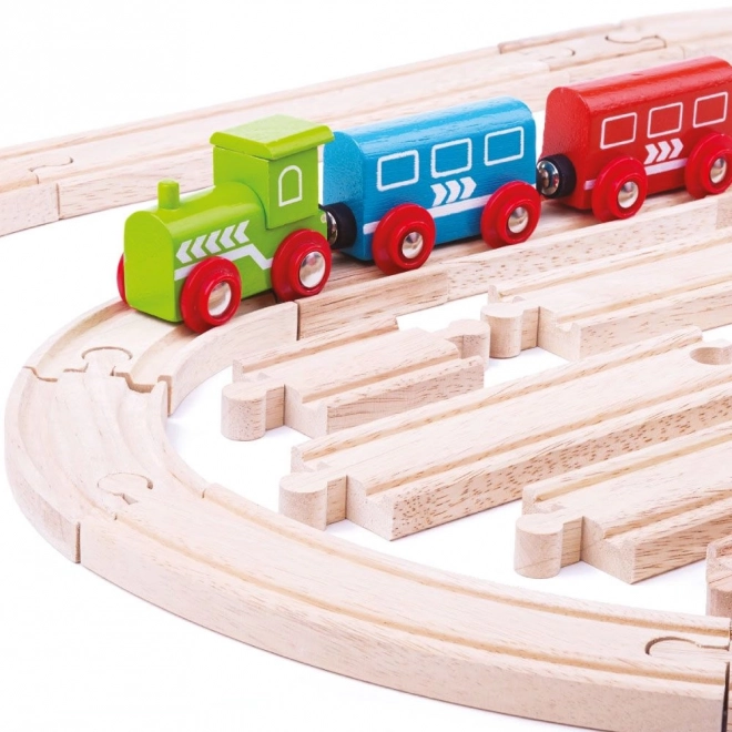 Bigjigs Rail Drewniane tory zestaw 24 części