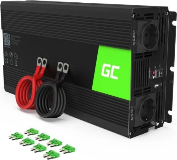 Przetwornica napięcia 12V/230V Green Cell z modyfikowaną sinusoidą 1500W