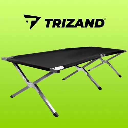 Składane łóżko turystyczne / łóżko kempingowe czarne Trizand