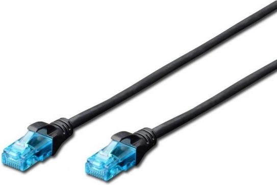 Patch kabel U/UTP kat. 5e PVC 1 m czarny