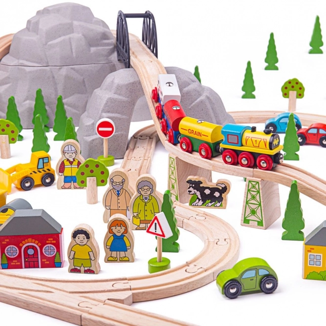Bigjigs Rail Drewniana kolejka górska droga 112 części