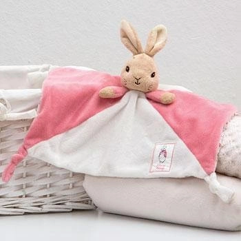 Tęczowy pluszowy uspokajacz króliczek Flopsy różowy