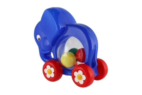 Słoń z piłeczkami do ciągnięcia, plastikowy 20x18x9,5cm w woreczku 12m+