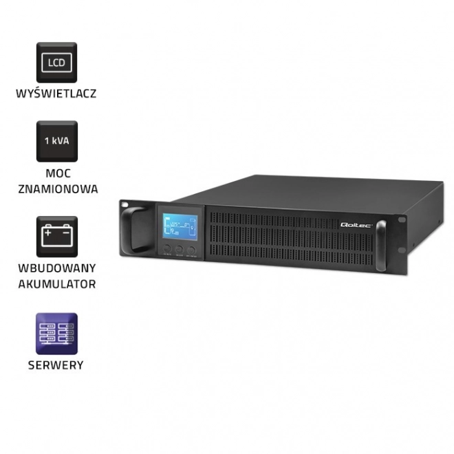Awaryjne źródło zasilania UPS RACK 1kVA 800W z LCD