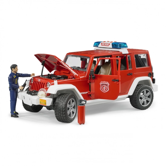 Bruder Czerwony JEEP WRANGLER Straż Pożarna z figurką i akcesoriami
