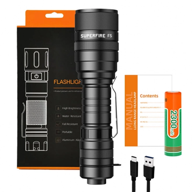 Latarka Superfire F5 1100lm USB