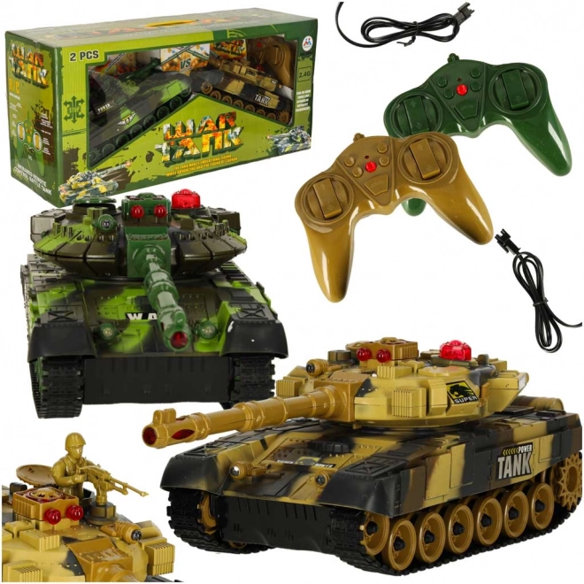 Zdalnie sterowane czołgi RC T90 2,4 GHz – zestaw 2 szt.