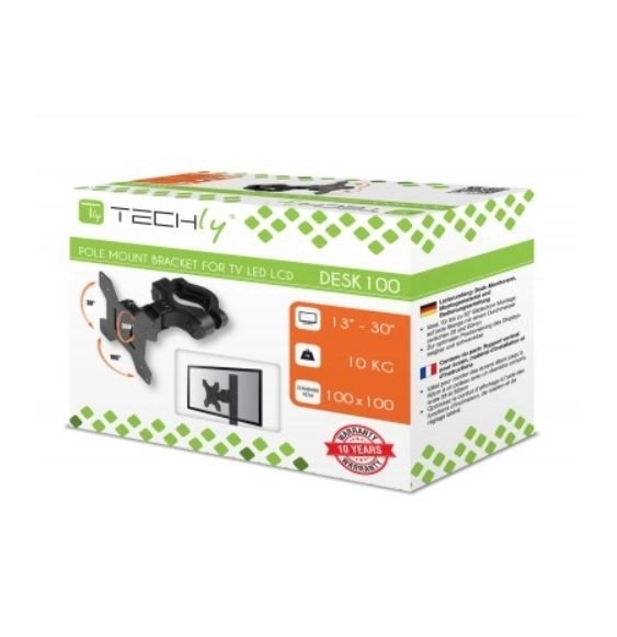 Uchwyt na maszt do monitora LED/LCD 13-30 10kg VESA regulowany czarny