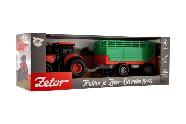 Traktor Zetor z przyczepą z efektami świetlnymi i dźwiękowymi - 36 cm