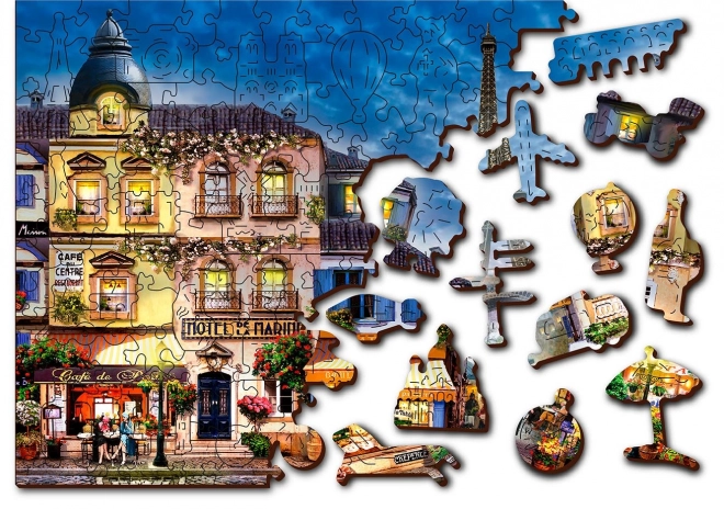Drewniane puzzle Śniadanie w Paryżu - 2w1