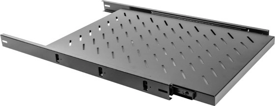 Wysuwana półka 1U do szaf stojących 19" 1000 mm, czarna
