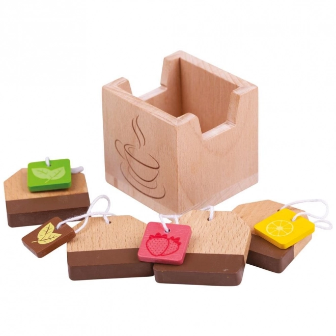 Drewniane torebki herbaty BIGJIGS TOYS do dziecięcej kuchni