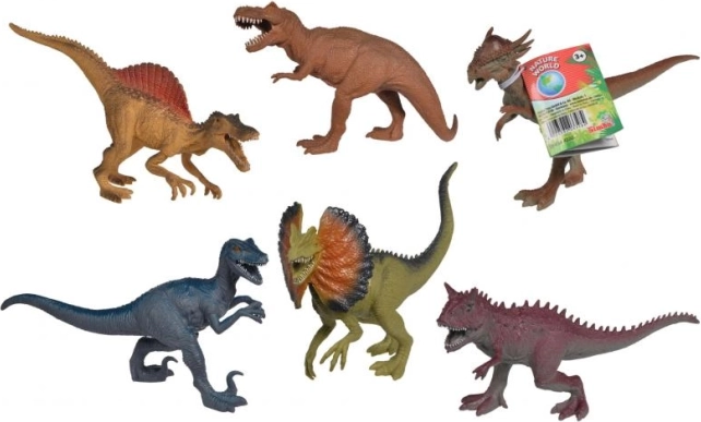 Gumowy dinozaur 17–22 cm, zestaw 6 gatunków