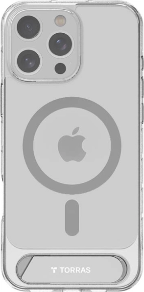 Torras Pstand etui do iPhone 16 Pro – przezroczyste magnetyczne etui ze stojakiem