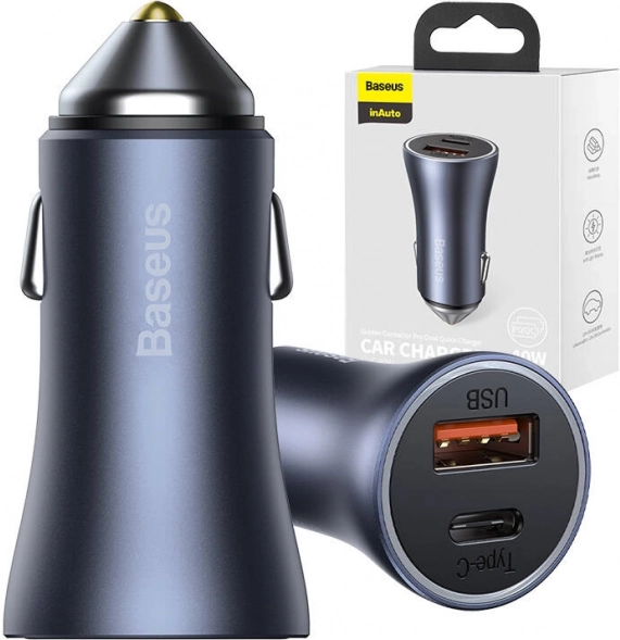 Ładowarka samochodowa Baseus z USB i USB-C, 40W