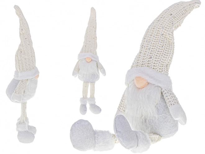 Świąteczny skrzat z białą brodą 47cm