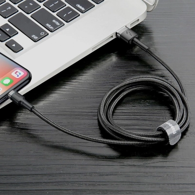Baseus Cafule USB Lightning Kabel 2A 3m (Czarny Szary)