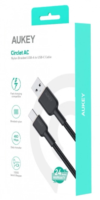 AUKEY kabel nylonowy USB-C na USB-A 1.8m