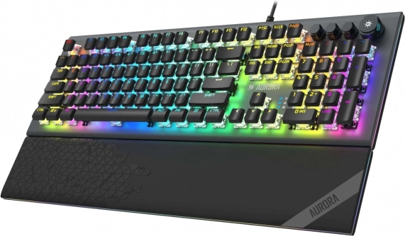 Klawiatura gamingowa AURORA K-5 z podświetleniem RGB i czerwonymi przełącznikami