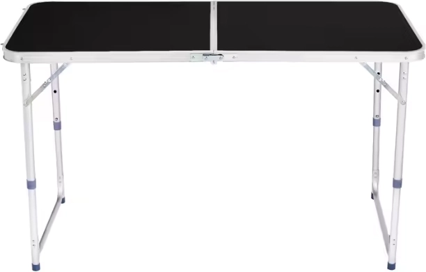 Składany stół kempingowy z regulacją wysokości 120x60 cm czarny