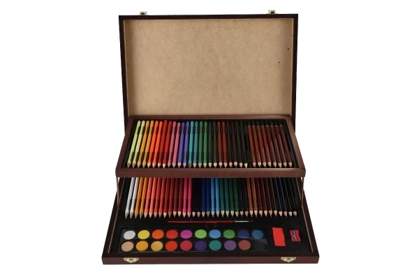 Zestaw do malowania Art box w drewnianej walizce - 91 sztuk